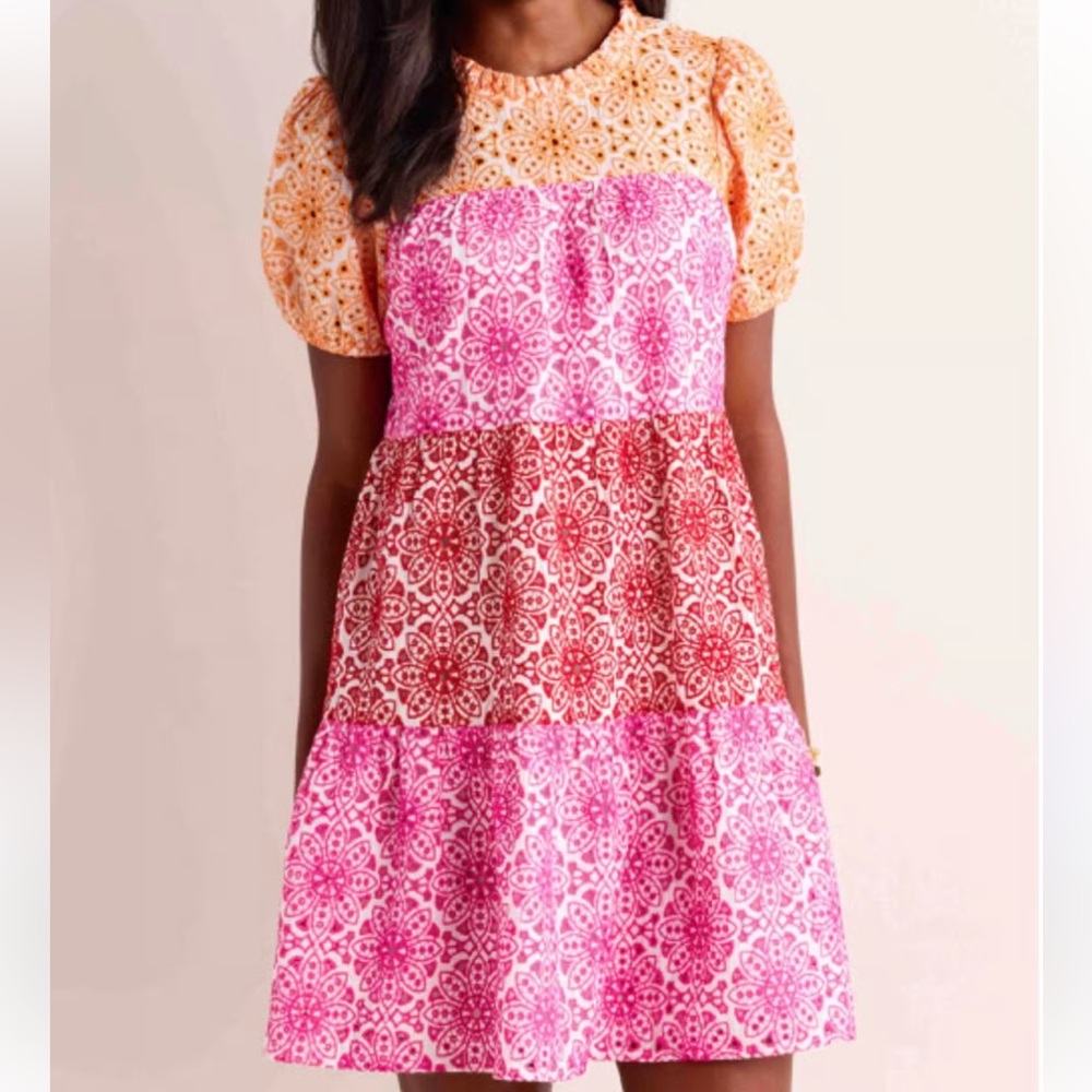 VOY Islet Color Block Babydoll Dress